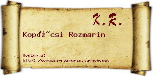 Kopácsi Rozmarin névjegykártya